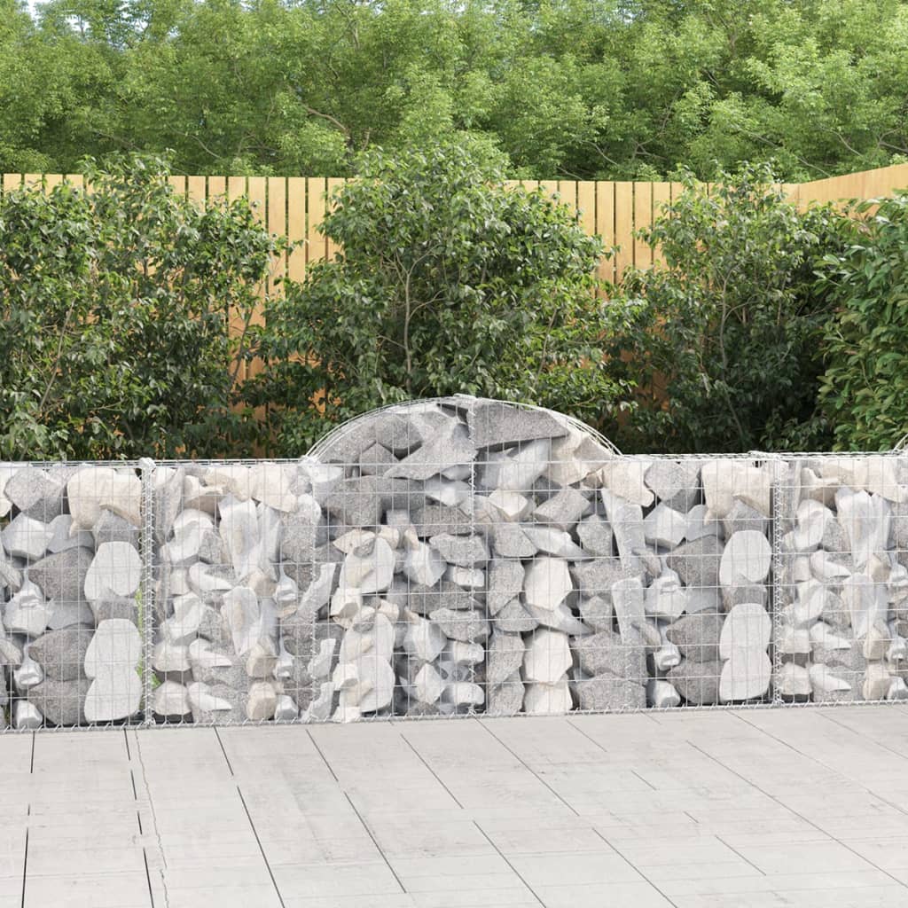 Gabionkurver buede 2 stk 200x30x80/100 cm galvanisert jern