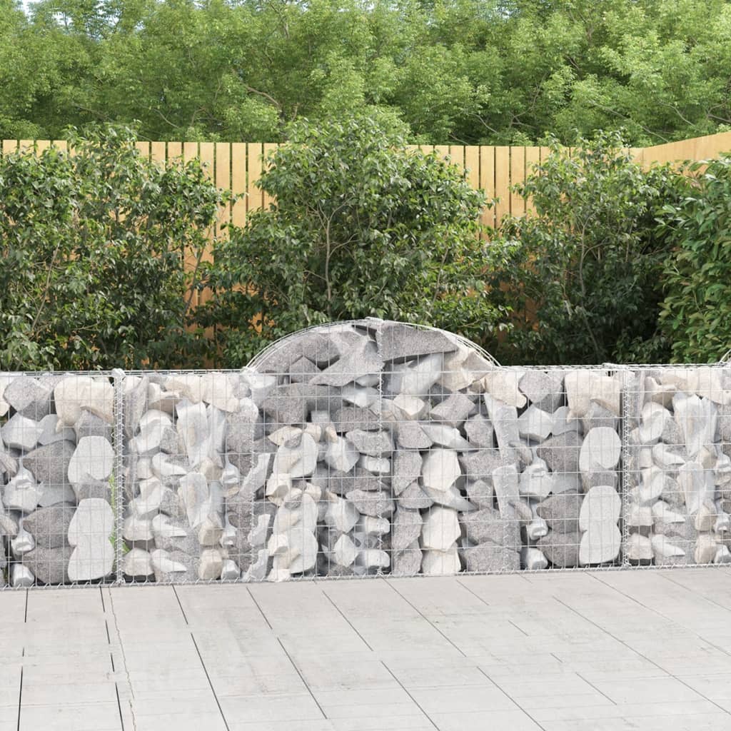 Gabionkurver buede 6 stk 200x30x80/100 cm galvanisert jern
