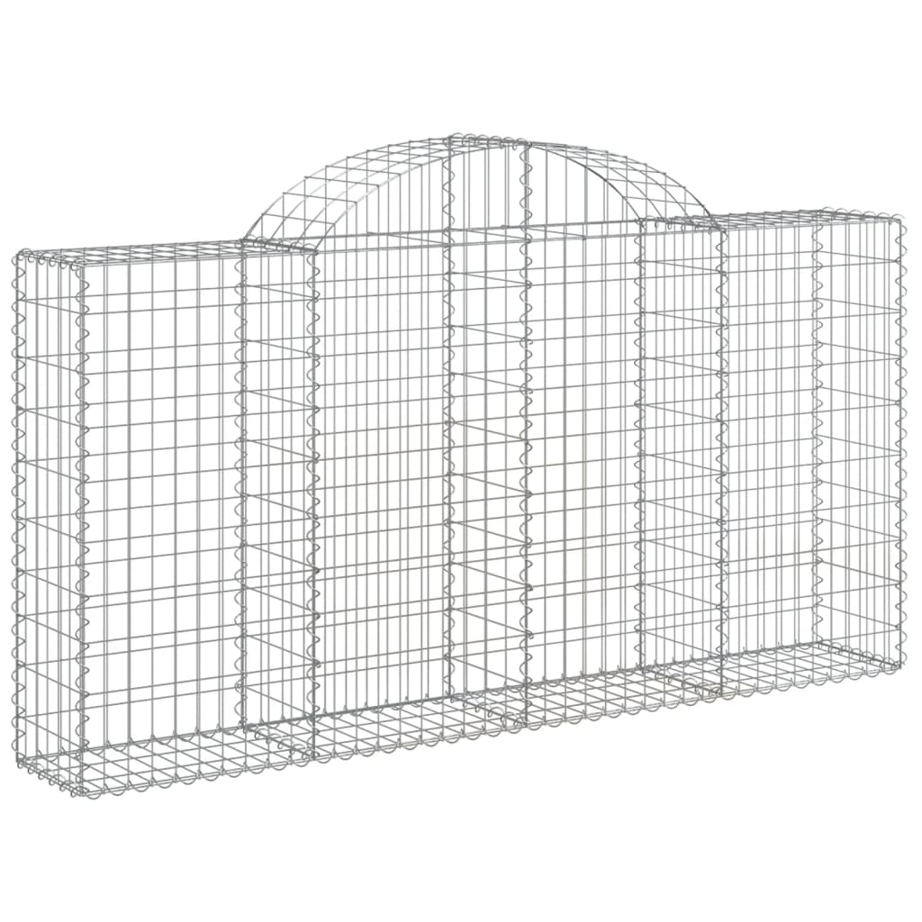 Gabionkurver buede 4 stk 200x30x100/120 cm galvanisert jern