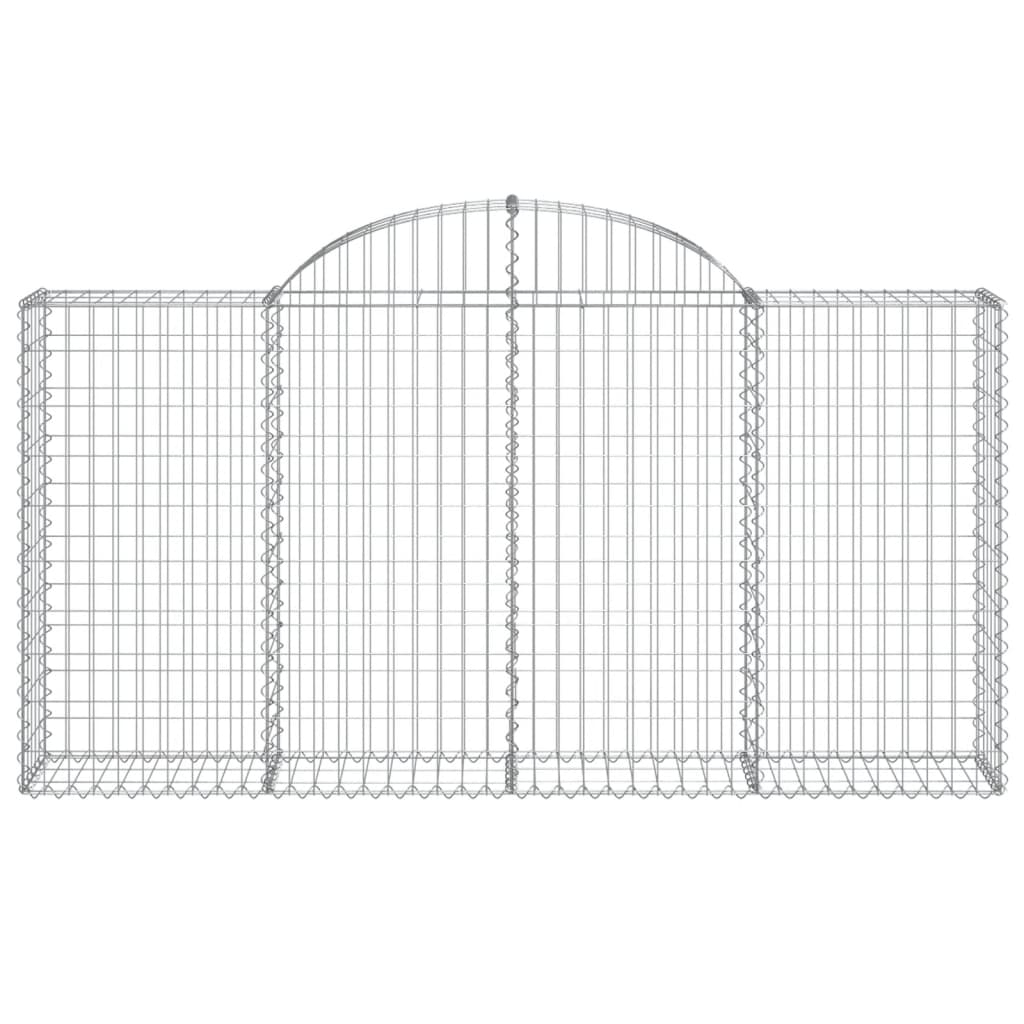 Gabionkurver buede 4 stk 200x30x100/120 cm galvanisert jern