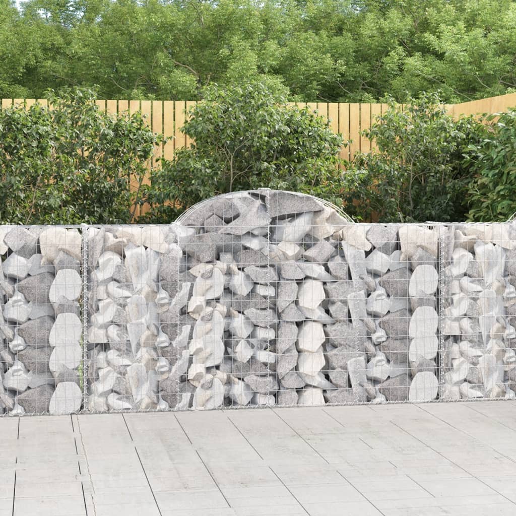Gabionkurver buede 4 stk 200x30x100/120 cm galvanisert jern