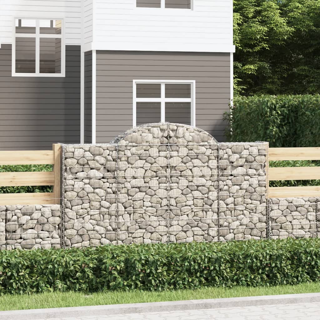 Gabionkurver buede 6 stk 200x30x120/140 cm galvanisert jern