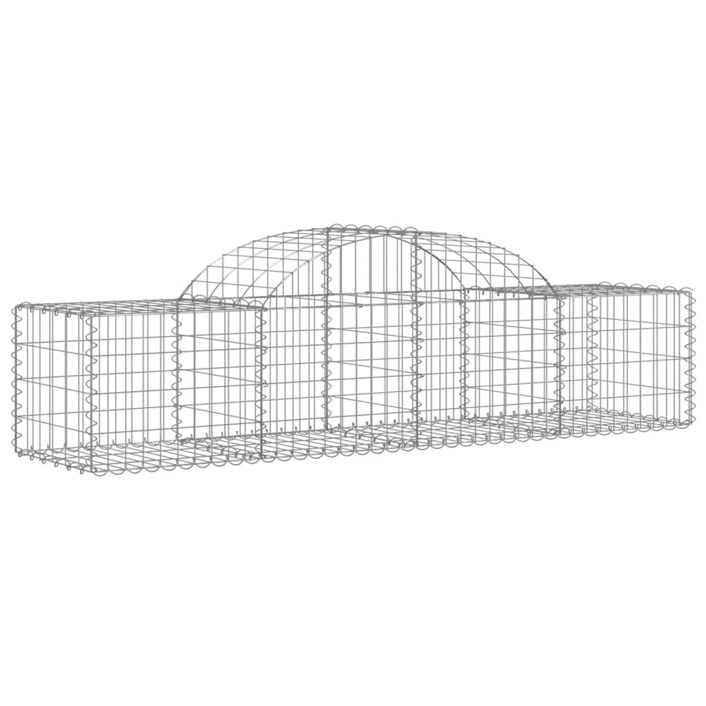 Gabionkurver buede 6 stk 200x50x40/60 cm galvanisert jern