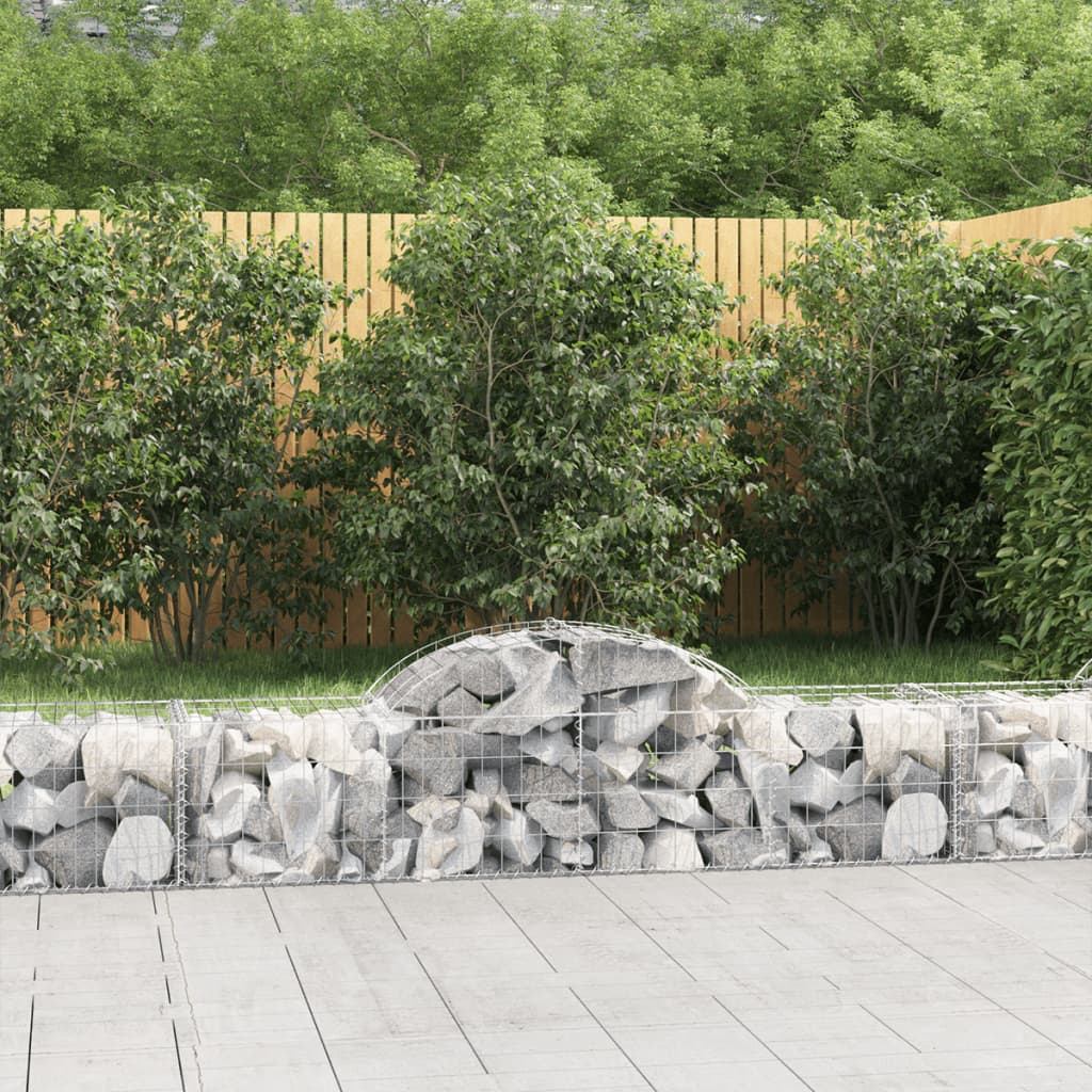Gabionkurver buede 6 stk 200x50x40/60 cm galvanisert jern
