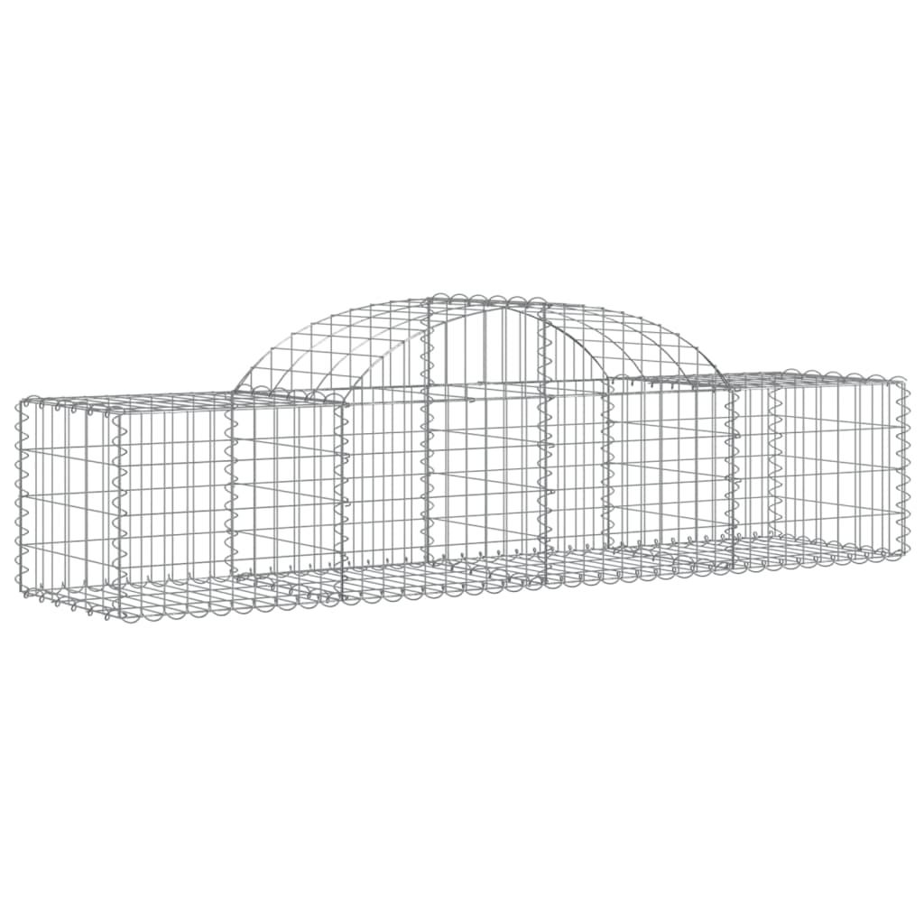 Gabionkurver buede 10 stk 200x50x40/60 cm galvanisert jern