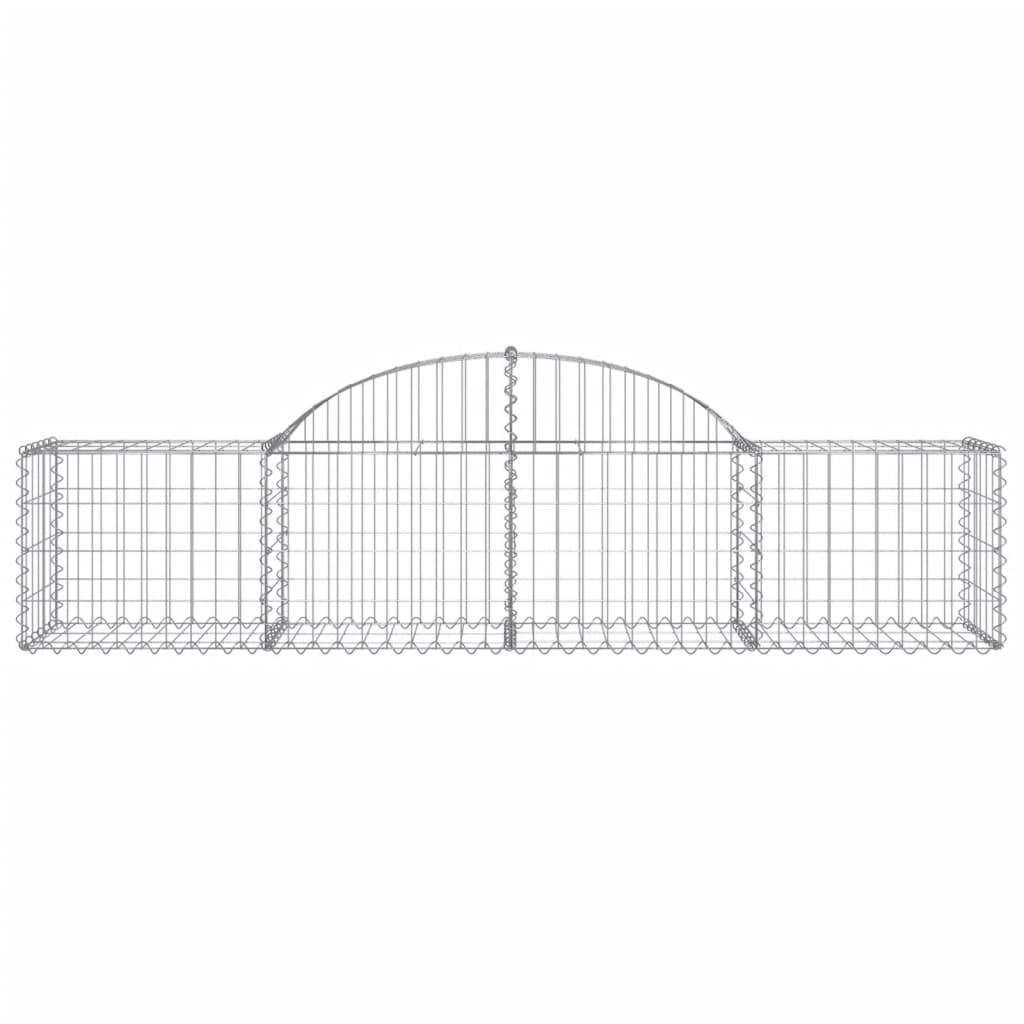 Gabionkurver buede 10 stk 200x50x40/60 cm galvanisert jern
