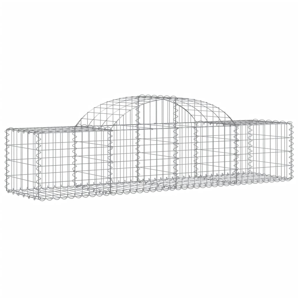 Gabionkurver buede 15 stk 200x50x40/60 cm galvanisert jern