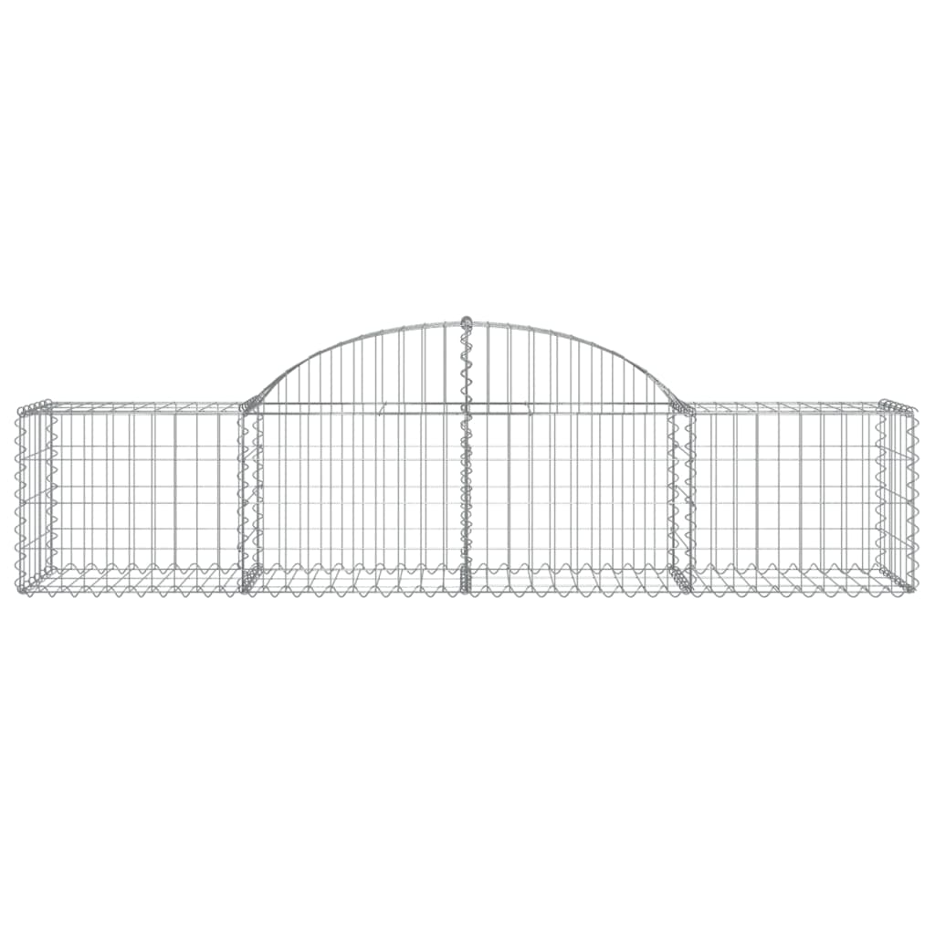 Gabionkurver buede 15 stk 200x50x40/60 cm galvanisert jern