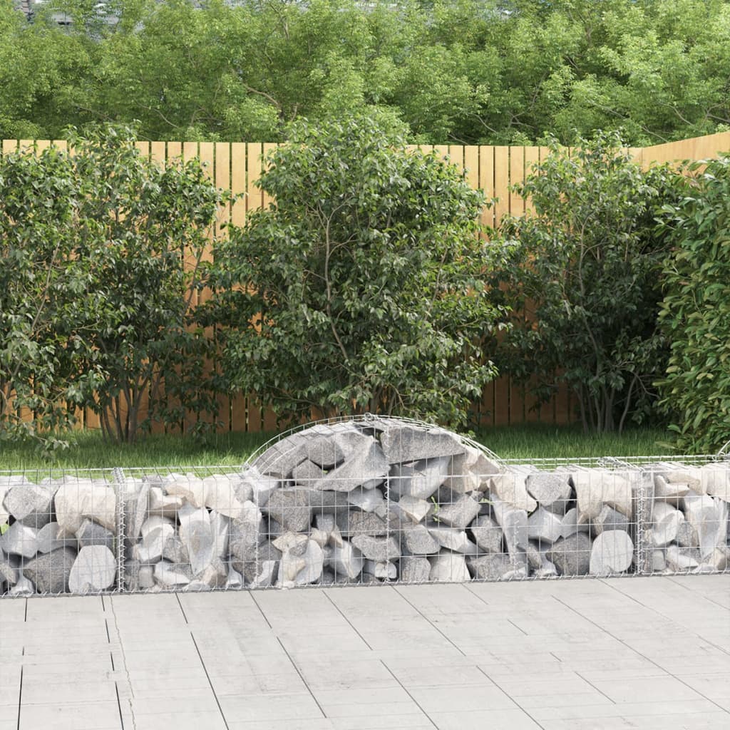 Gabionkurver buede 15 stk 200x50x40/60 cm galvanisert jern