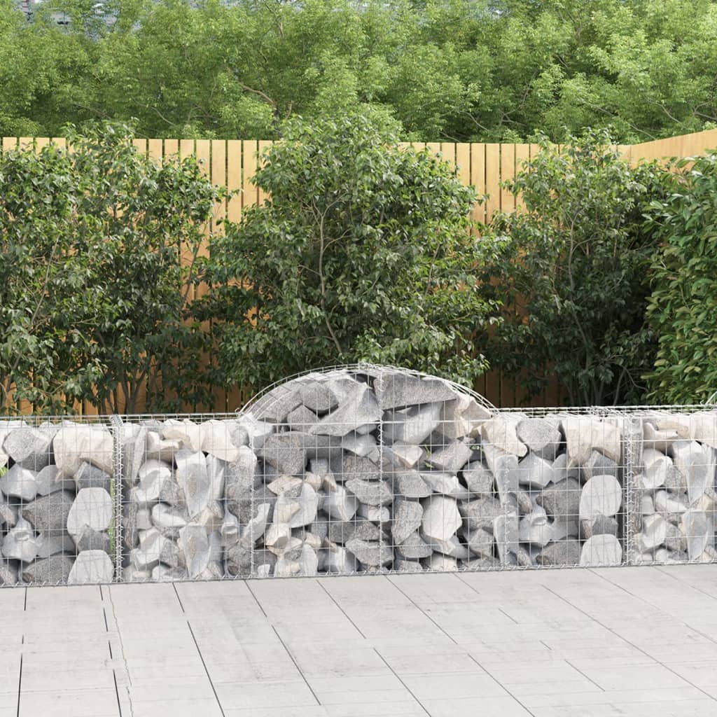 Gabionkurver buede 6 stk 200x50x60/80 cm galvanisert jern