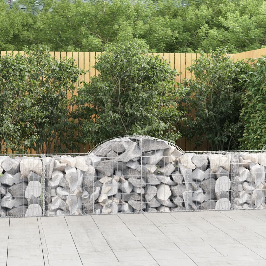 Gabionkurver buede 18 stk 200x50x60/80 cm galvanisert jern