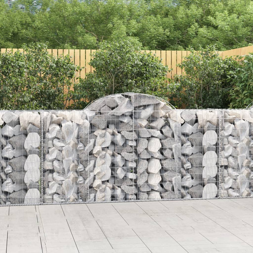Gabionkurver buede 9 stk 200x50x100/120 cm galvanisert jern