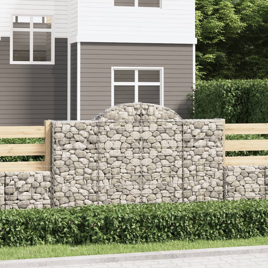 Gabionkurver buede 7 stk 200x50x120/140 cm galvanisert jern