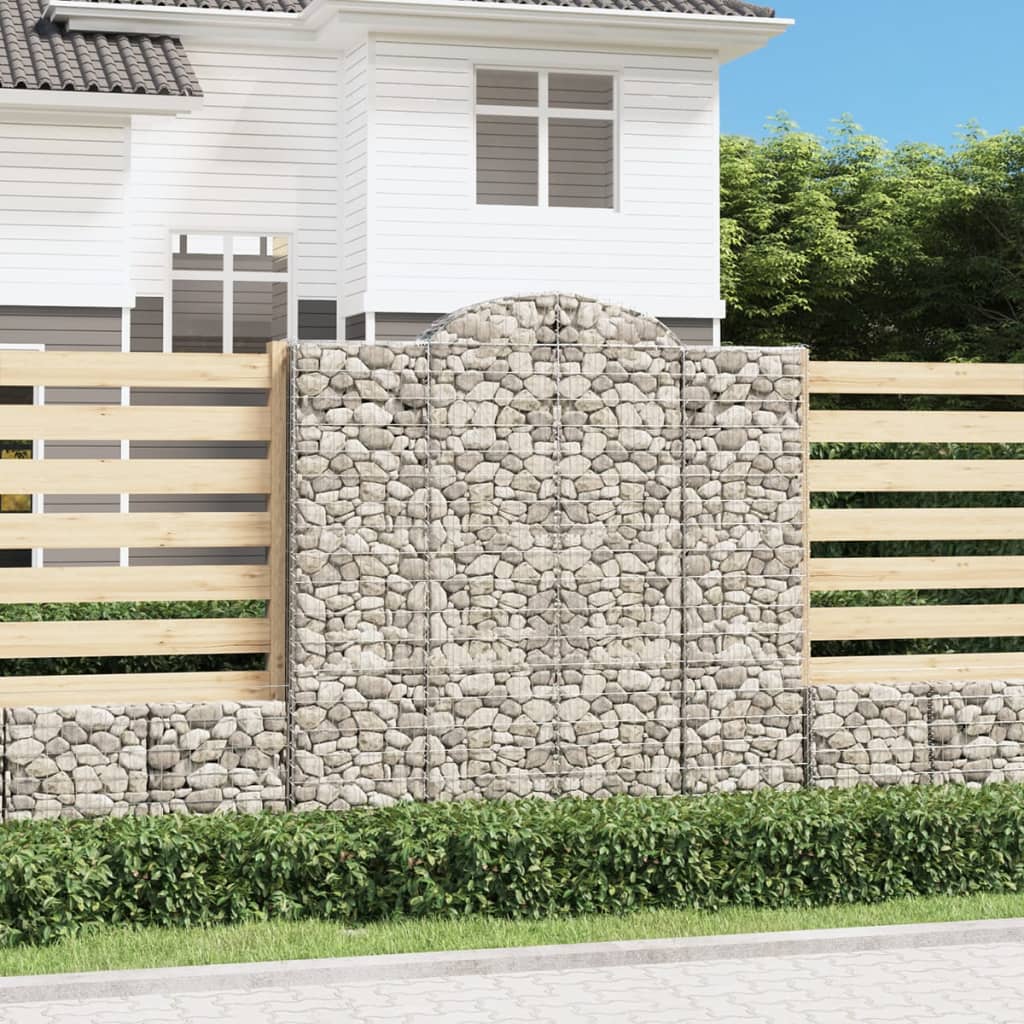 Gabionkurver buede 7 stk 200x50x200/220 cm galvanisert jern