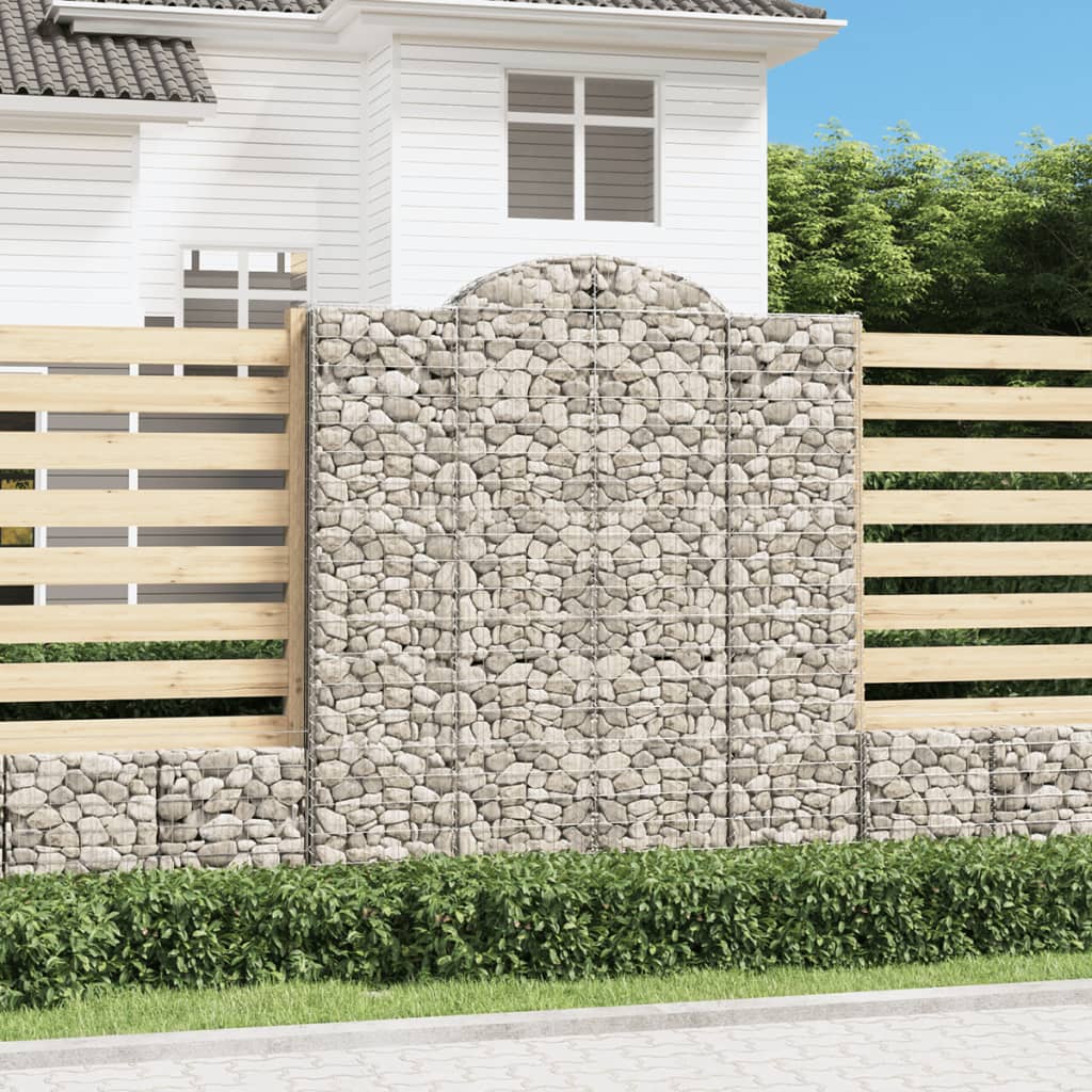 Gabionkurver buede 7 stk 200x50x220/240 cm galvanisert jern