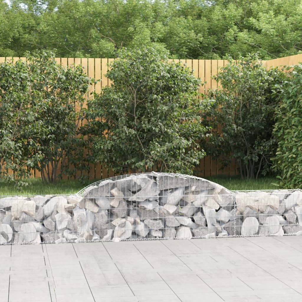 Gabionkurver buede 3 stk 300x30x40/60 cm galvanisert jern