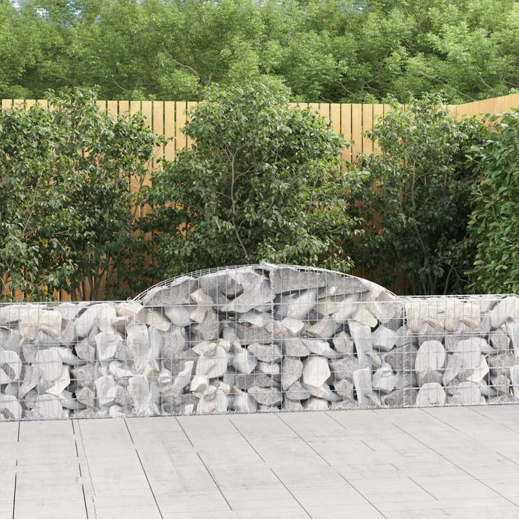 Gabionkurver buede 6 stk 300x30x60/80 cm galvanisert jern