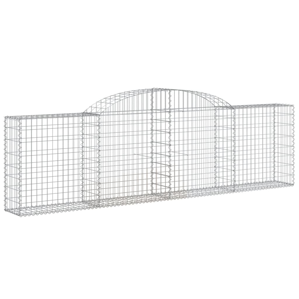 Gabionkurver buede 4 stk 300x30x80/100 cm galvanisert jern