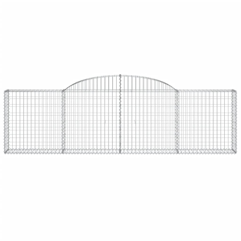 Gabionkurver buede 4 stk 300x30x80/100 cm galvanisert jern