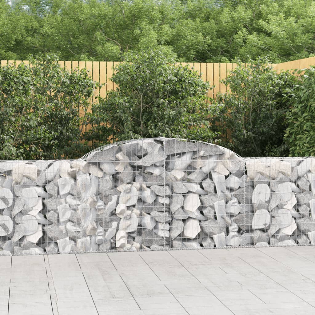 Gabionkurver buede 4 stk 300x30x80/100 cm galvanisert jern
