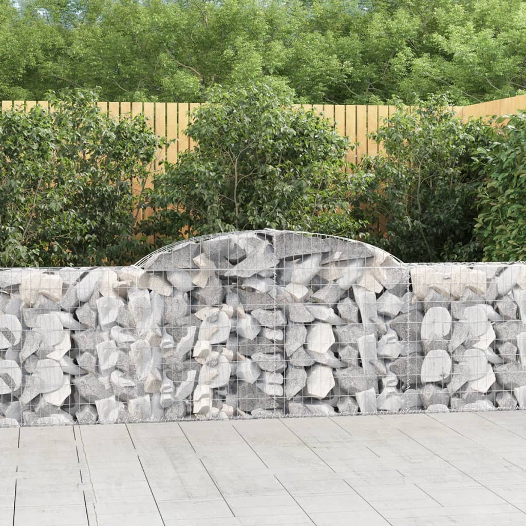 Gabionkurver buede 15 stk 300x30x80/100 cm galvanisert jern