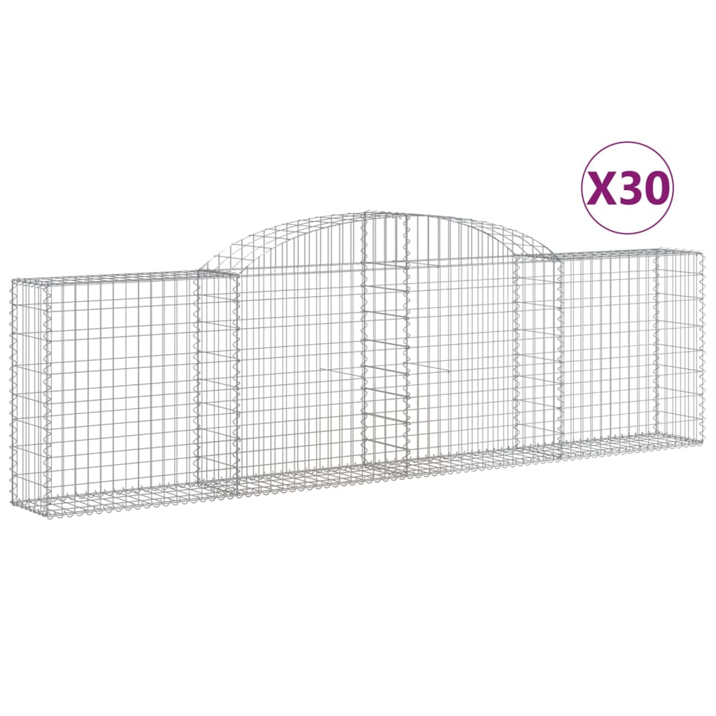 Gabionkurver buede 30 stk 300x30x80/100 cm galvanisert jern