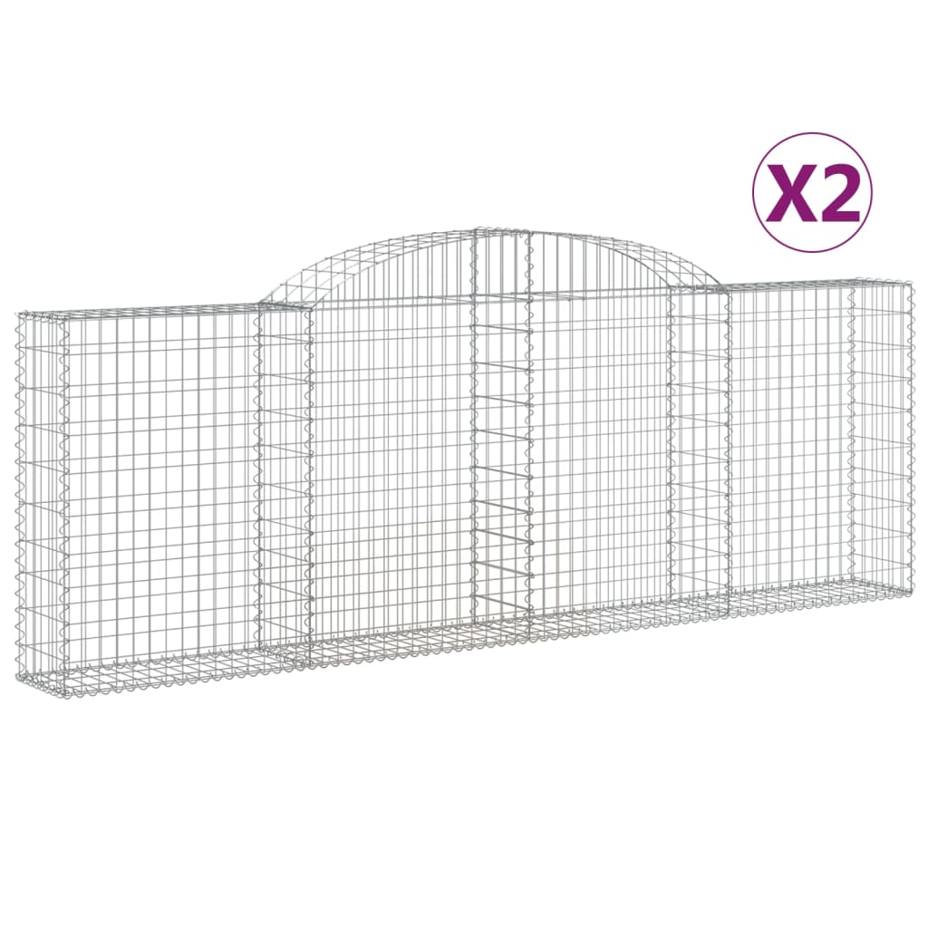 Gabionkurver buede 2 stk 300x30x100/120 cm galvanisert jern