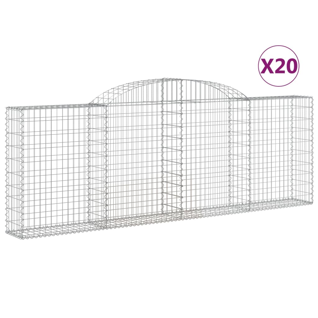 Gabionkurver buede 20 stk 300x30x100/120 cm galvanisert jern