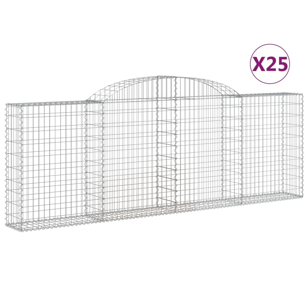 Gabionkurver buede 25 stk 300x30x100/120 cm galvanisert jern