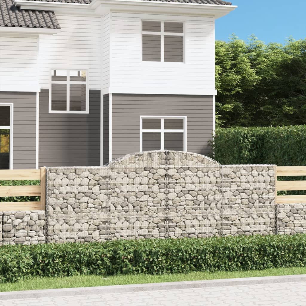 Gabionkurver buede 7 stk 300x30x120/140 cm galvanisert jern