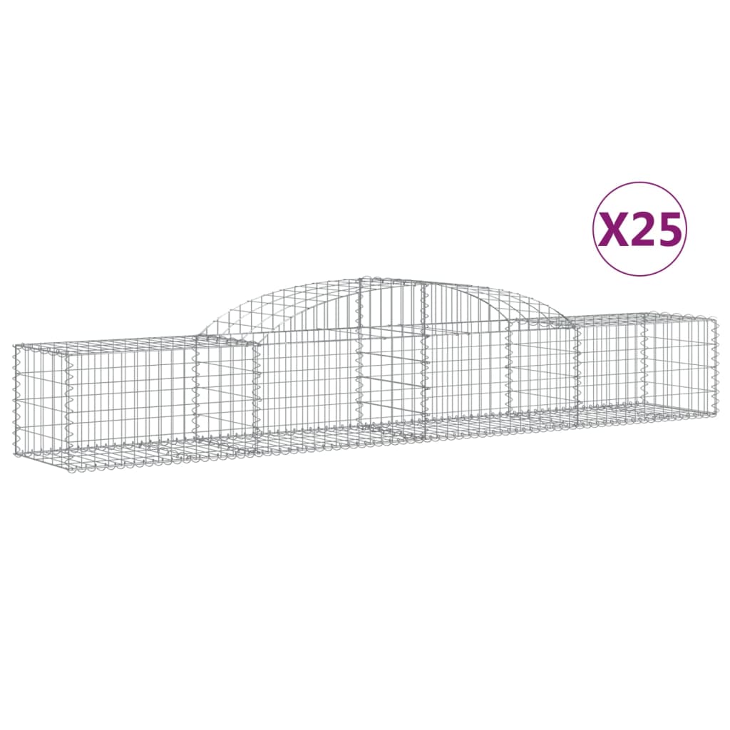 Gabionkurver buede 25 stk 300x50x40/60 cm galvanisert jern
