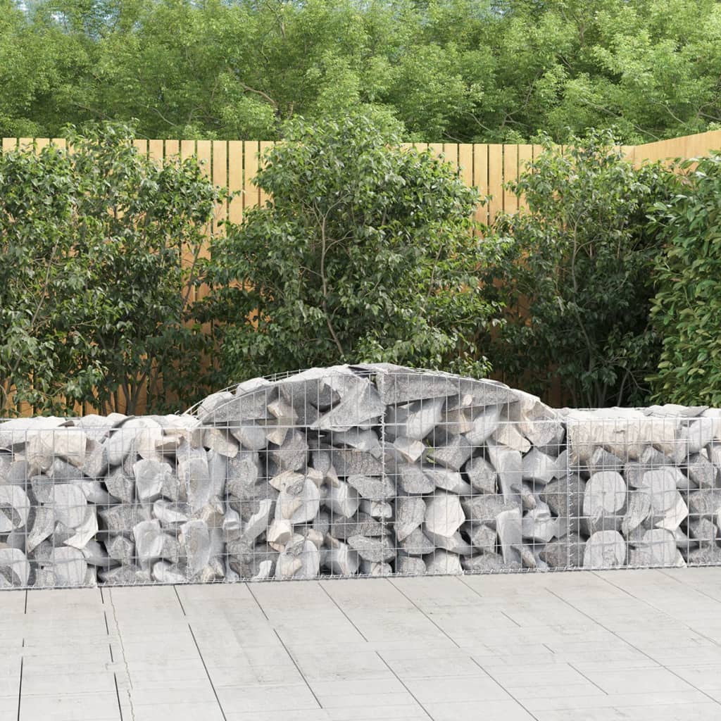 Gabionkurver buede 2 stk 300x50x60/80 cm galvanisert jern