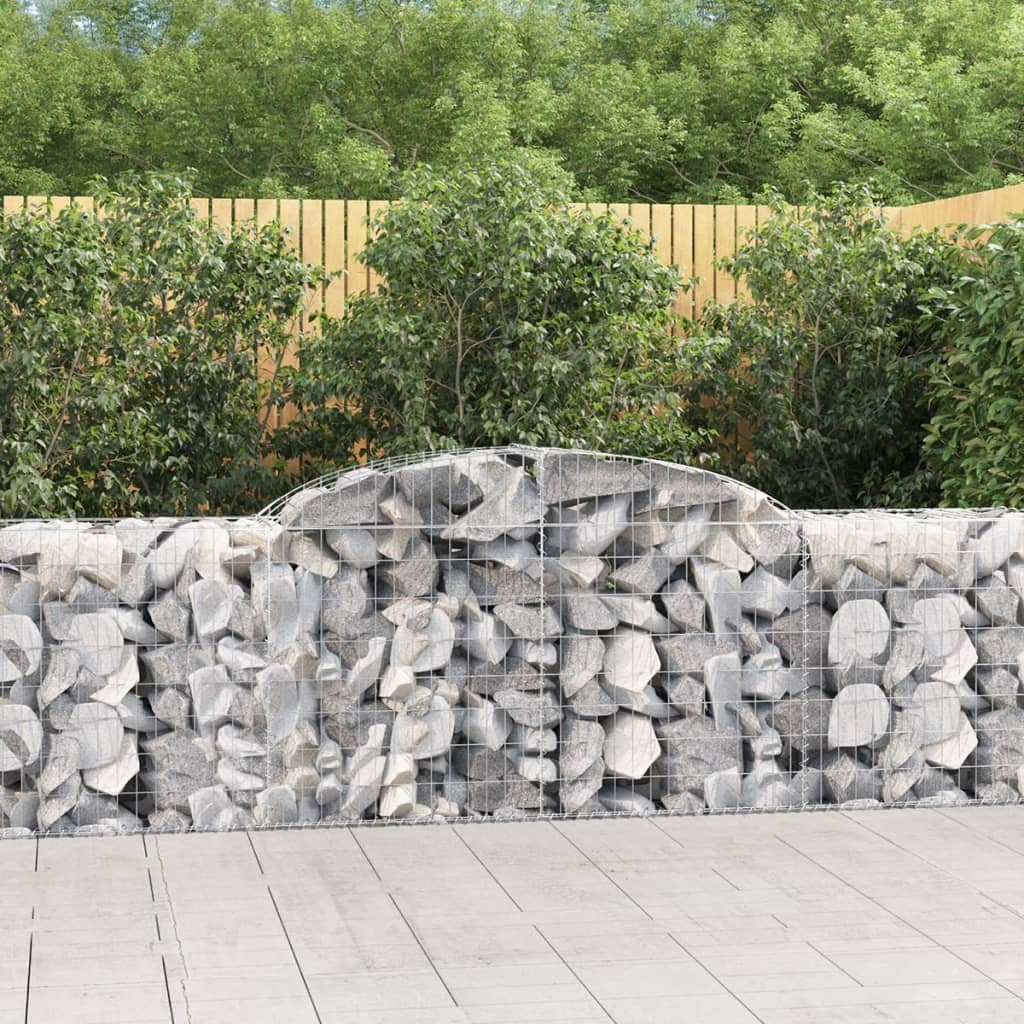 Gabionkurver buede 12 stk 300x50x80/100 cm galvanisert jern