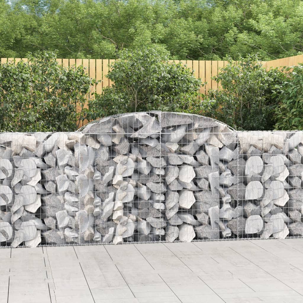 Gabionkurver buede 17 stk 300x50x100/220 cm galvanisert jern