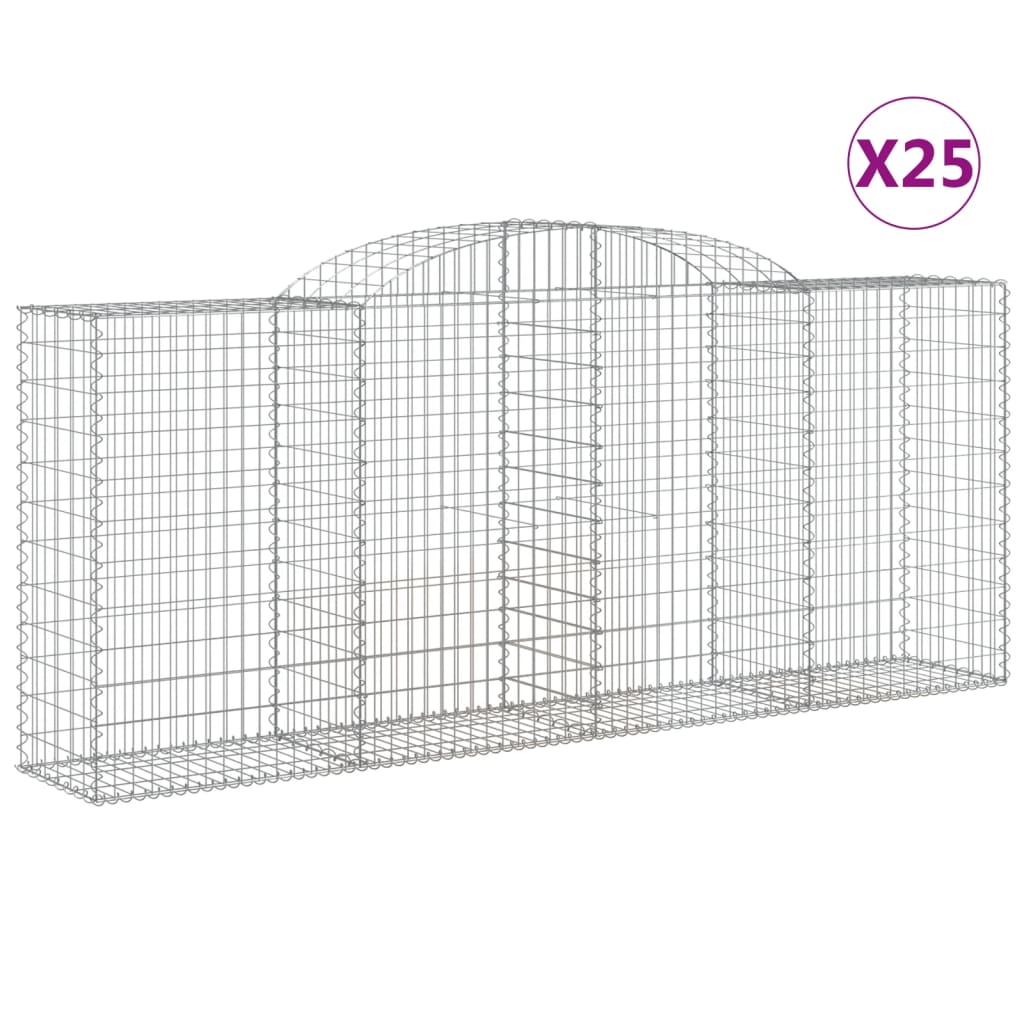 Gabionkurver buede 25 stk 300x50x120/140 cm galvanisert jern