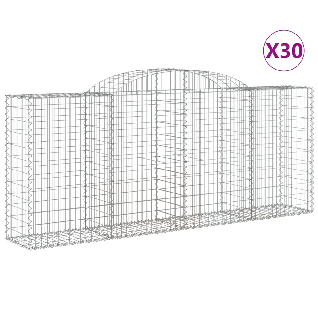 Gabionkurver buede 30 stk 300x50x120/140 cm galvanisert jern