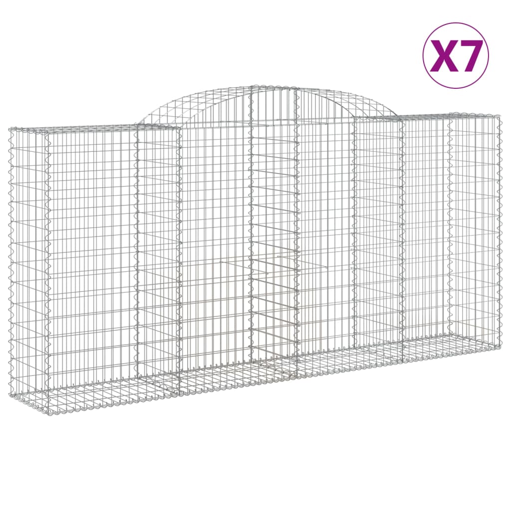 Gabionkurver buede 7 stk 300x50x140/160 cm galvanisert jern