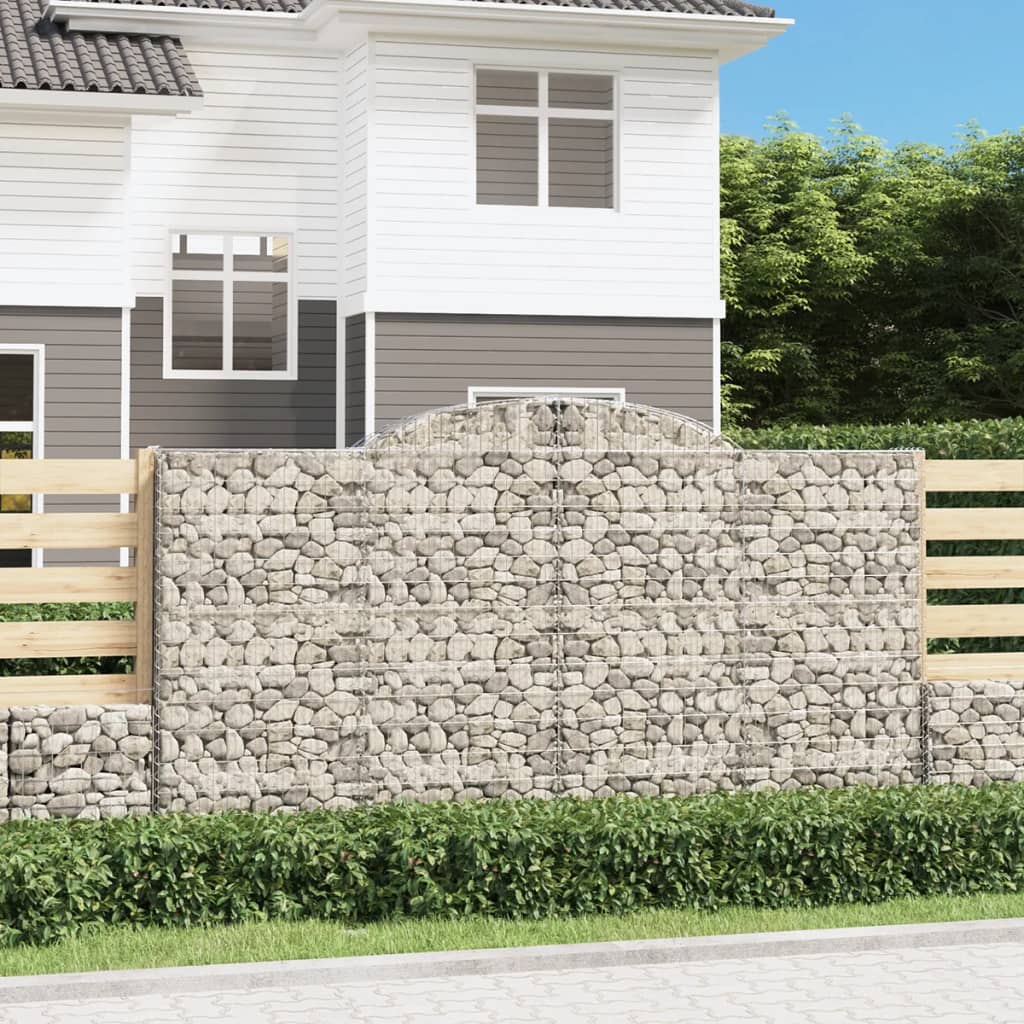 Gabionkurver buede 3 stk 300x50x160/180 cm galvanisert jern