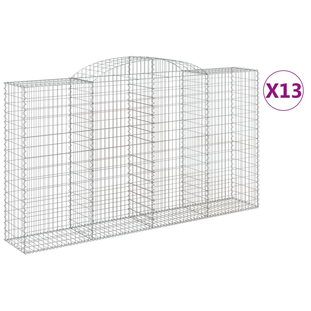 Gabionkurver buede 13 stk 300x50x160/180 cm galvanisert jern