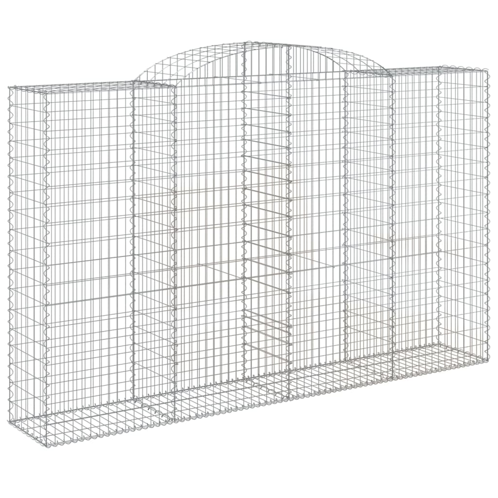 Gabionkurver buede 4 stk 300x50x180/200 cm galvanisert jern
