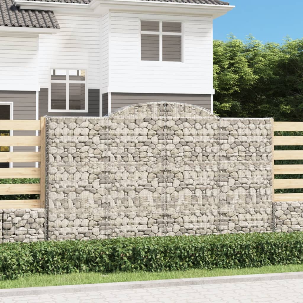 Gabionkurver buede 4 stk 300x50x180/200 cm galvanisert jern