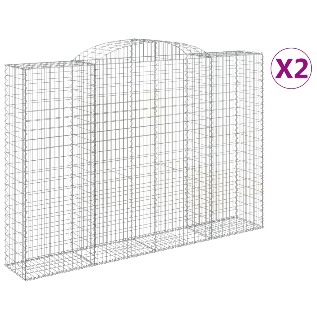 Gabionkurver buede 2 stk 300x50x200/220 cm galvanisert jern
