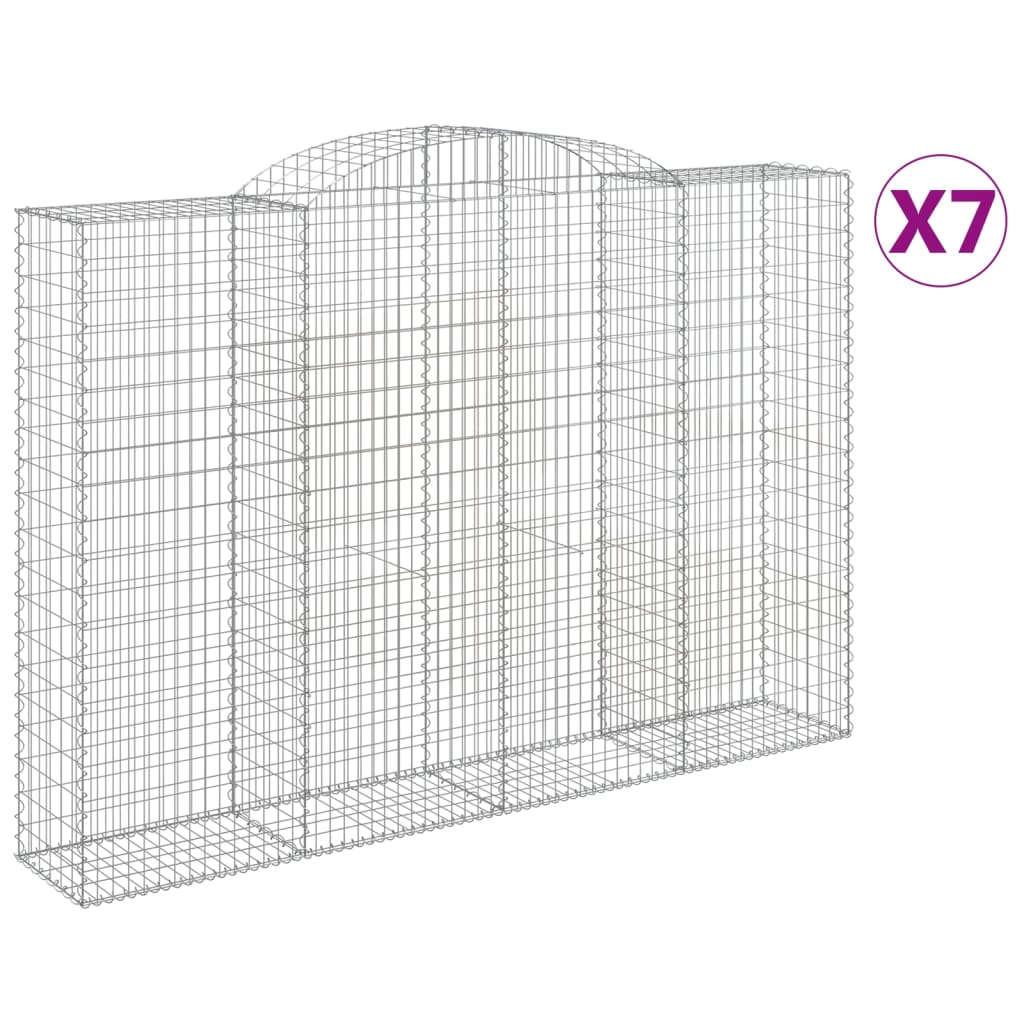 Gabionkurver buede 7 stk 300x50x200/220 cm galvanisert jern