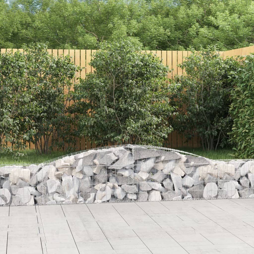 Gabionkurver buede 9 stk 400x30x40/60 cm galvanisert jern
