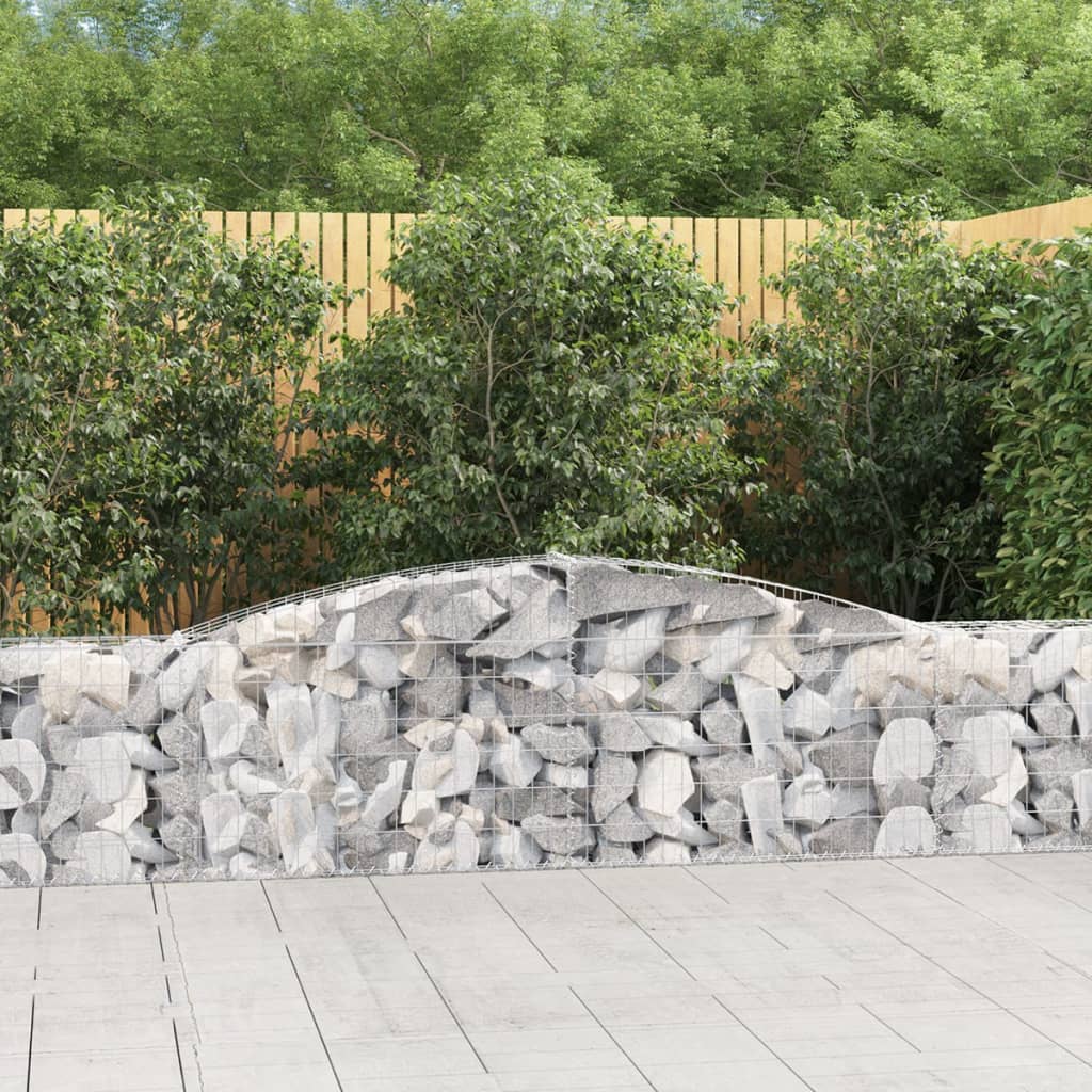 Gabionkurver buede 9 stk 400x30x60/80 cm galvanisert jern