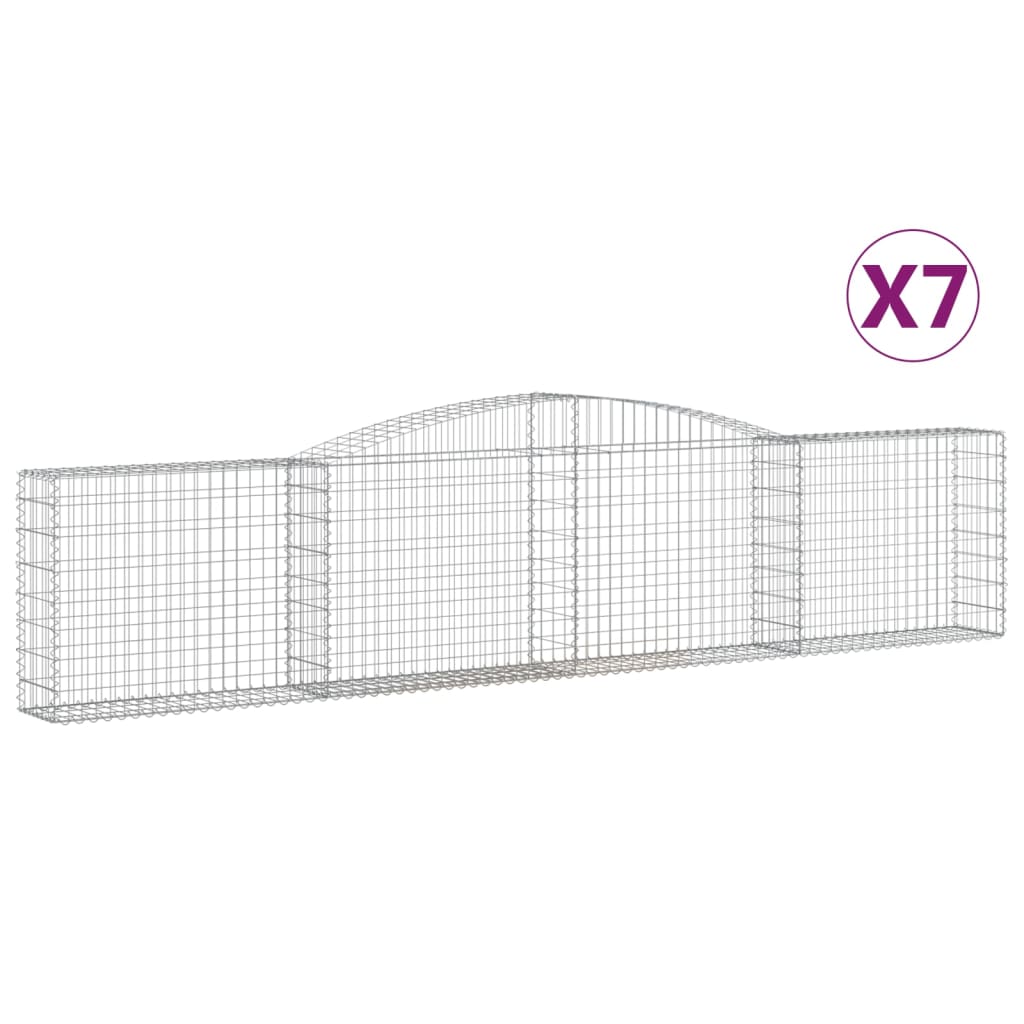 Gabionkurver buede 7 stk 400x30x80/100 cm galvanisert jern
