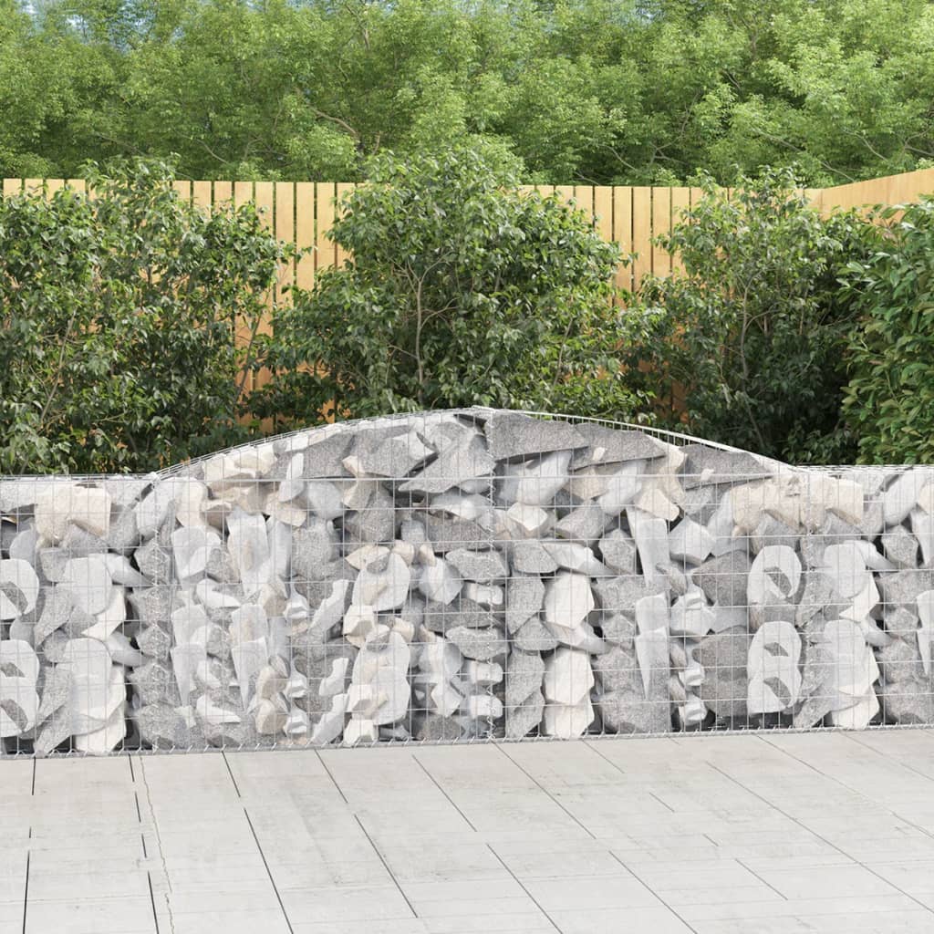 Gabionkurver buede 7 stk 400x30x80/100 cm galvanisert jern