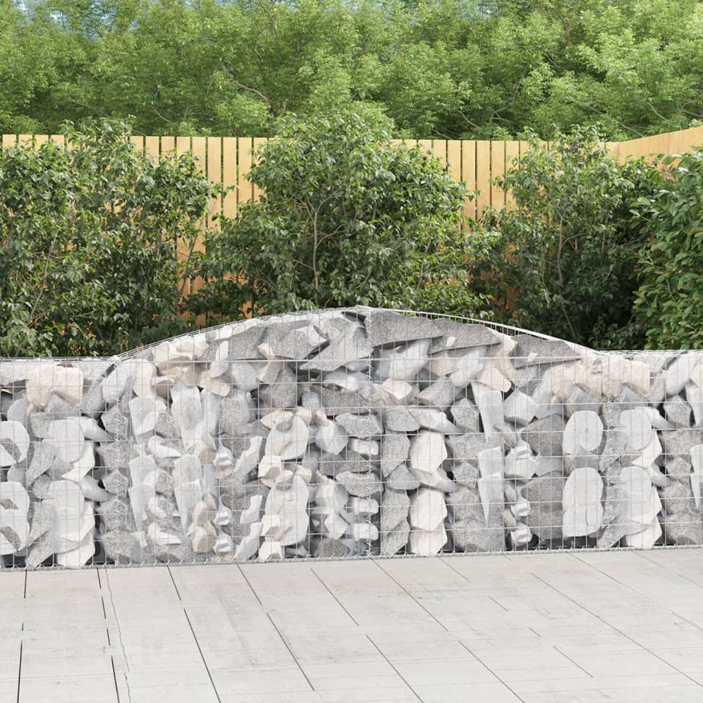 Gabionkurver buede 3 stk 400x30x100/120 cm galvanisert jern