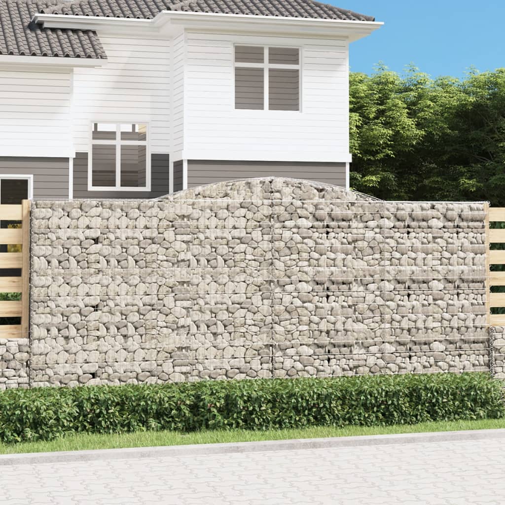 Gabionkurver buede 6 stk 400x30x180/200 cm galvanisert jern