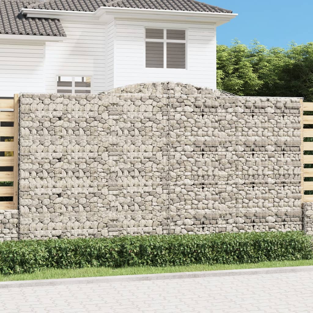 Gabionkurver buede 4 stk 400x30x220/240 cm galvanisert jern